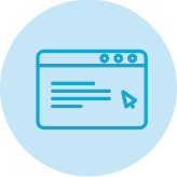 Blue circle with design image