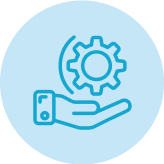 Blue circle with design image