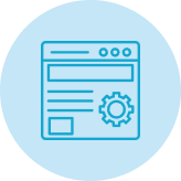 Blue circle with design image